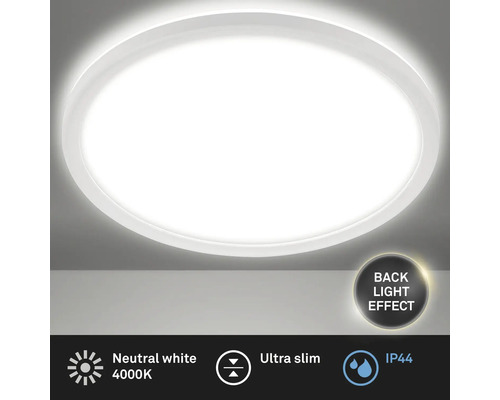 LED plafondlamp IP44 22W 2900 lm 4000 K HxØ 3,5x42 cm Slank wit + Backlight Effect