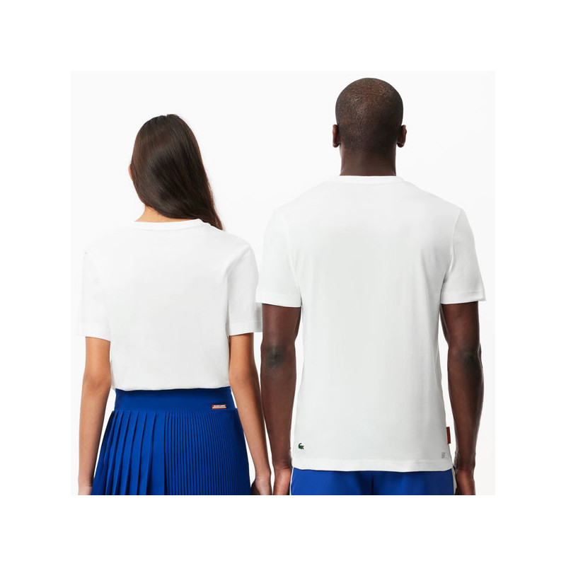 Tee-shirt Lacoste Roland Garros Ultra Dry blanc