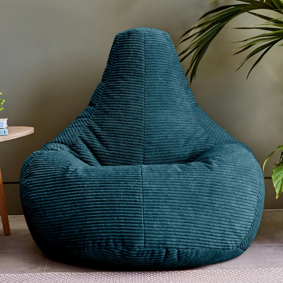 Set van 2 icon Zitzak Dalton - Corduroy Zitzak Volwassenen - Blauwgroen