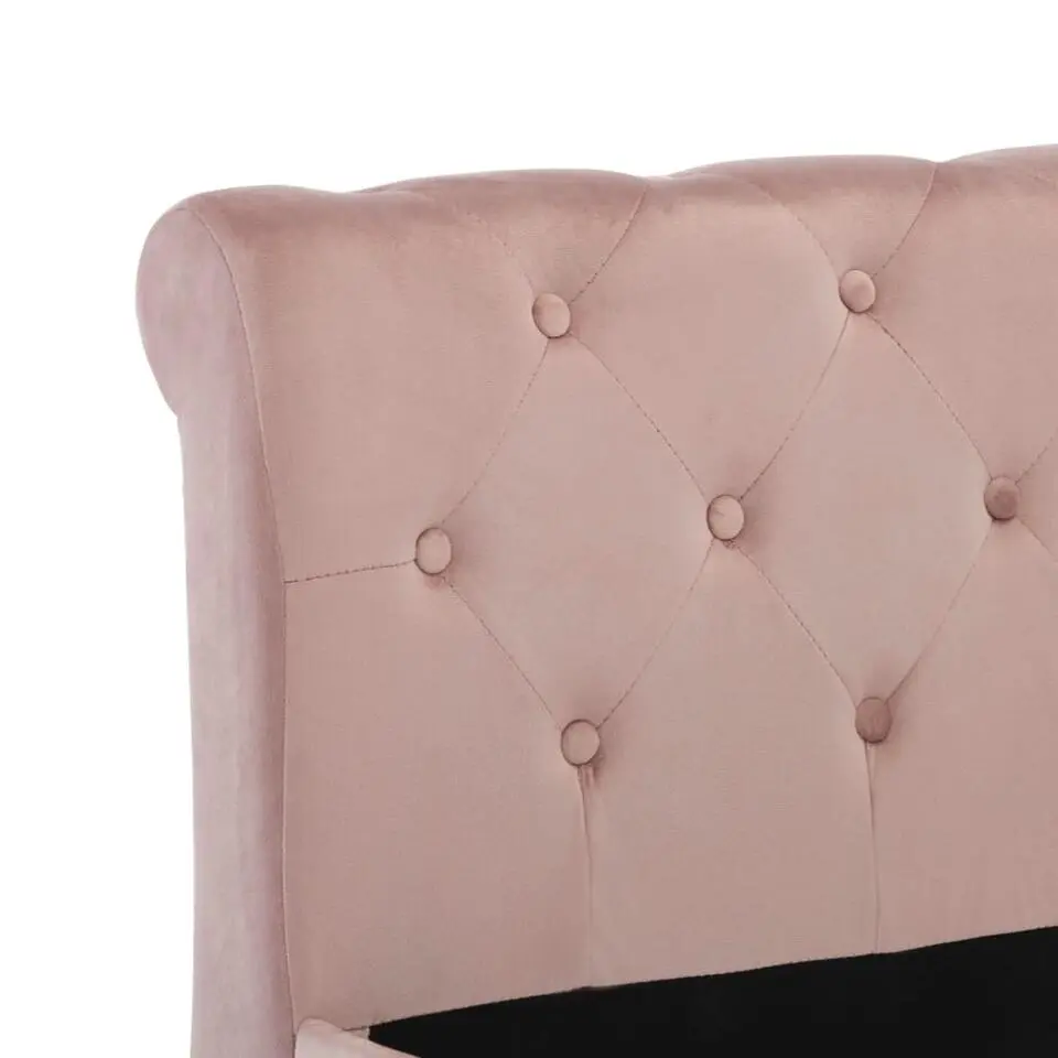 vidaXL - Bed frame met hoofdeinde - Roze - Fluweel - 140x200 cm