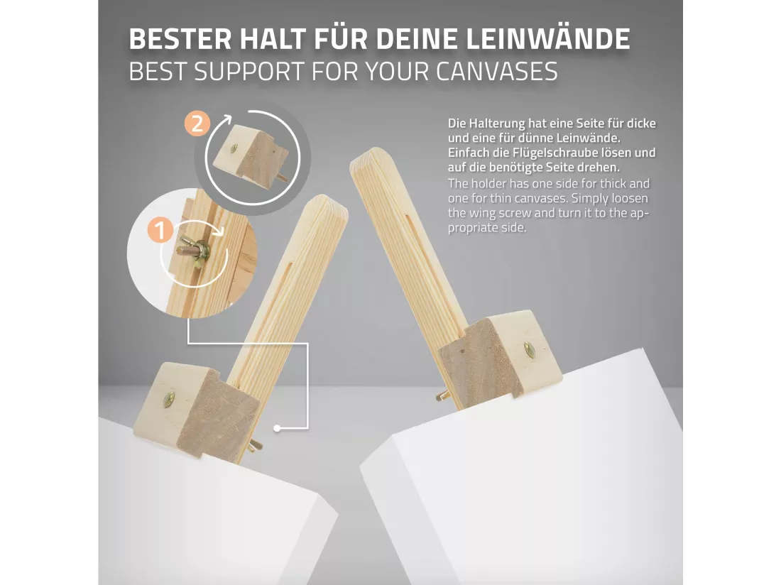 Chevalet de table en bois pliable hauteur réglable 58-82 cm pour cadres max.56cm