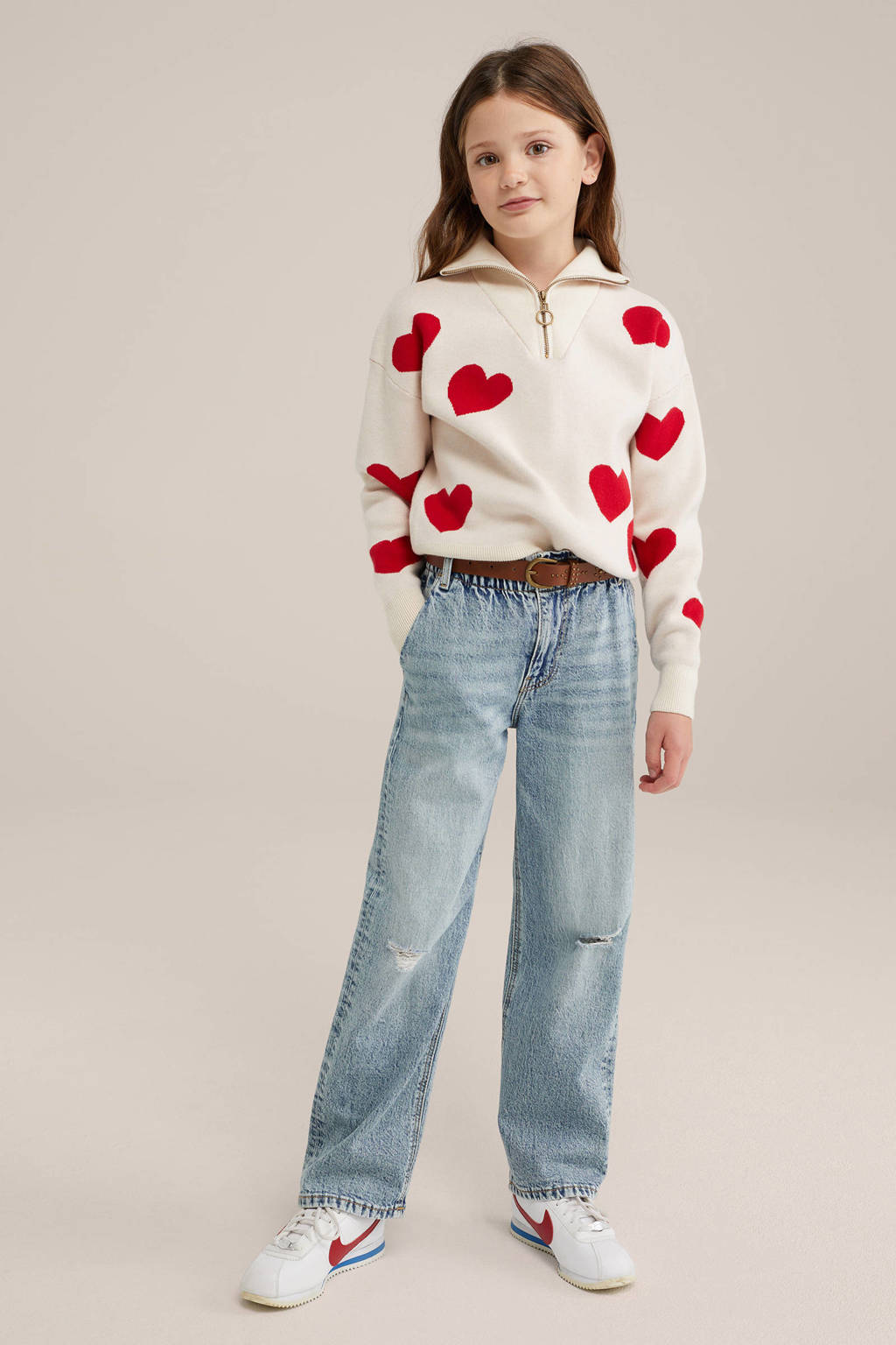 WE Fashion high waist straight leg jeans light blue denim