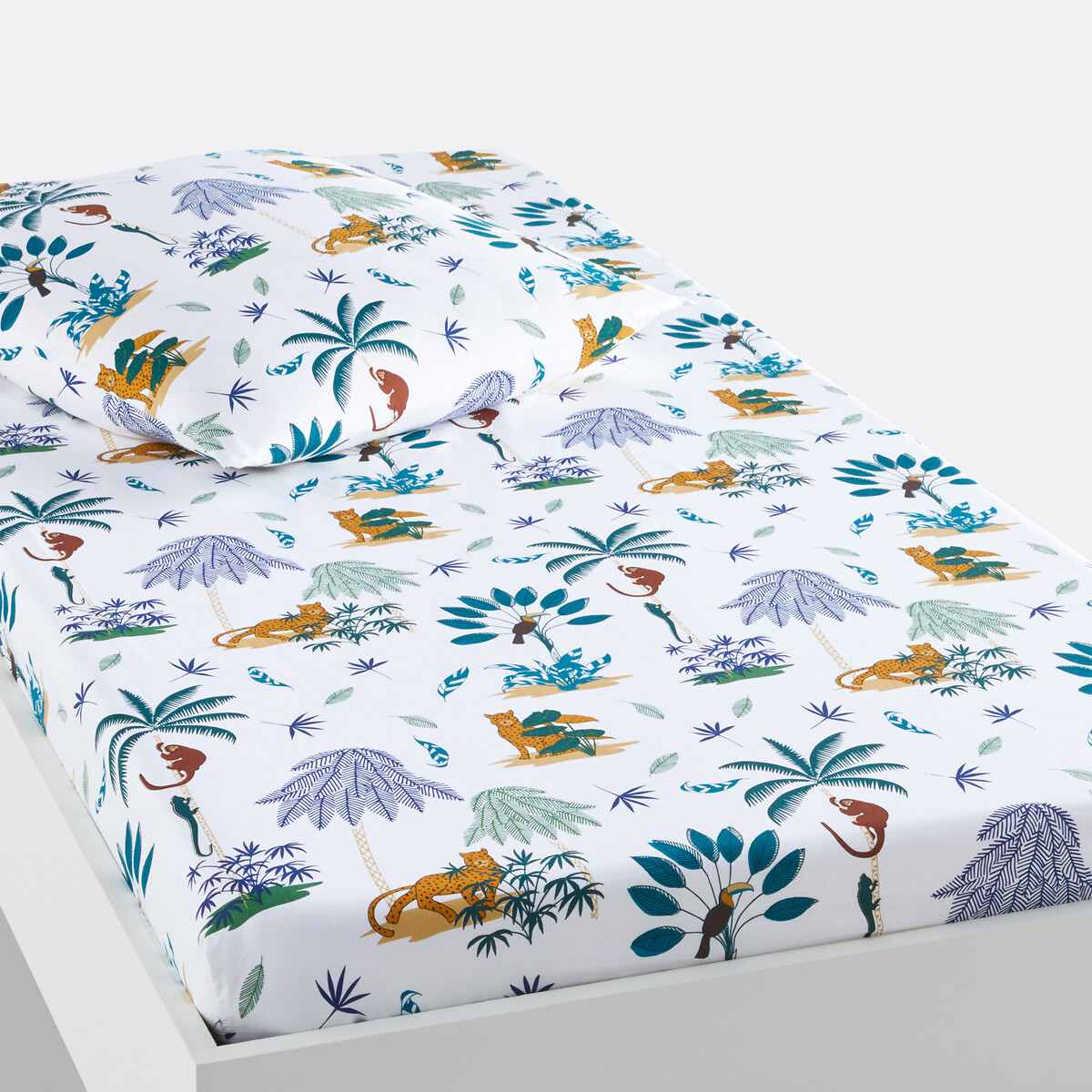 LA REDOUTE INTERIEURS<br>Lençol de algodão orgânico, Petite Jungle
