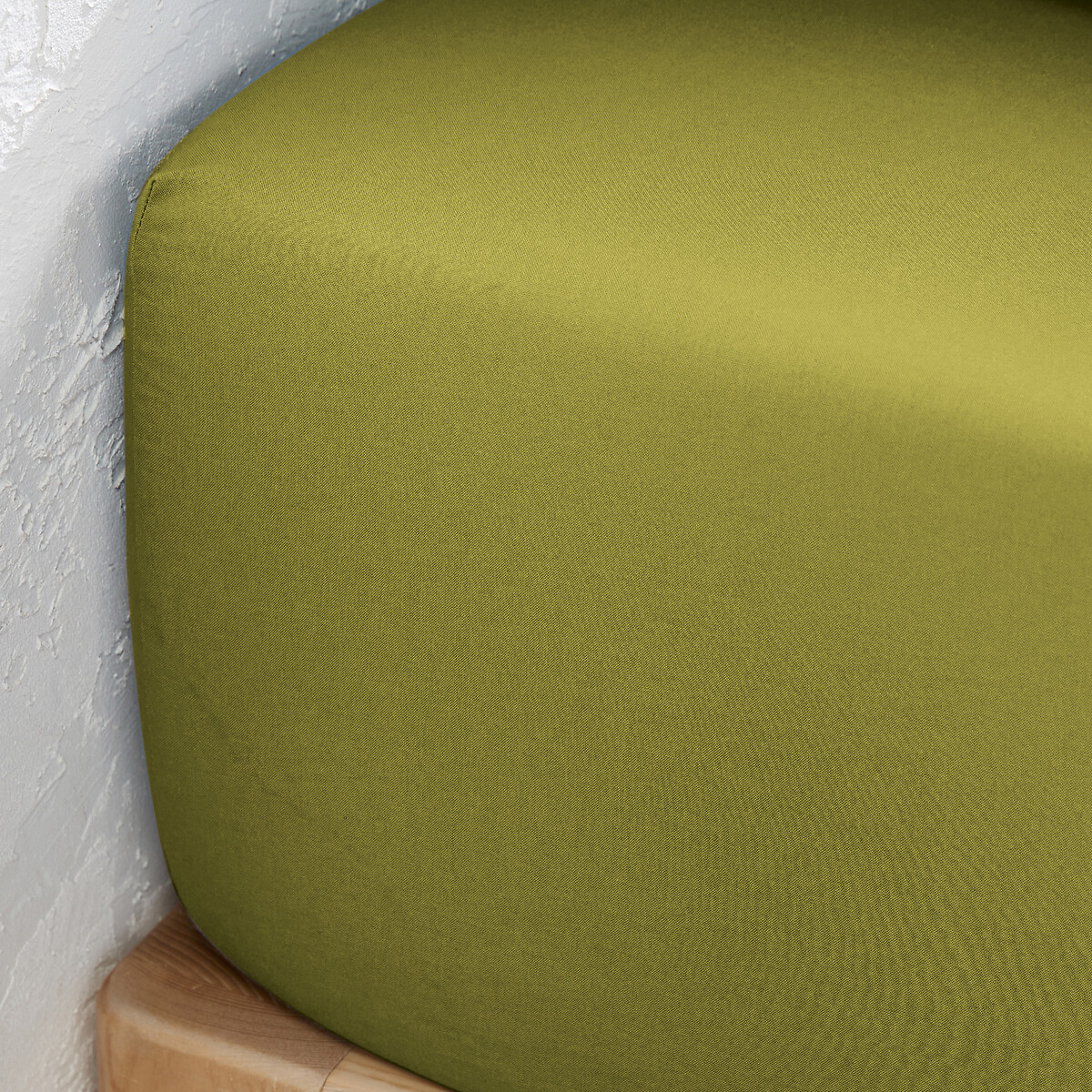 LA REDOUTE INTERIEURS<br>Lençol de baixo liso em algodão lavado, dobra de 30 cm, Scenario