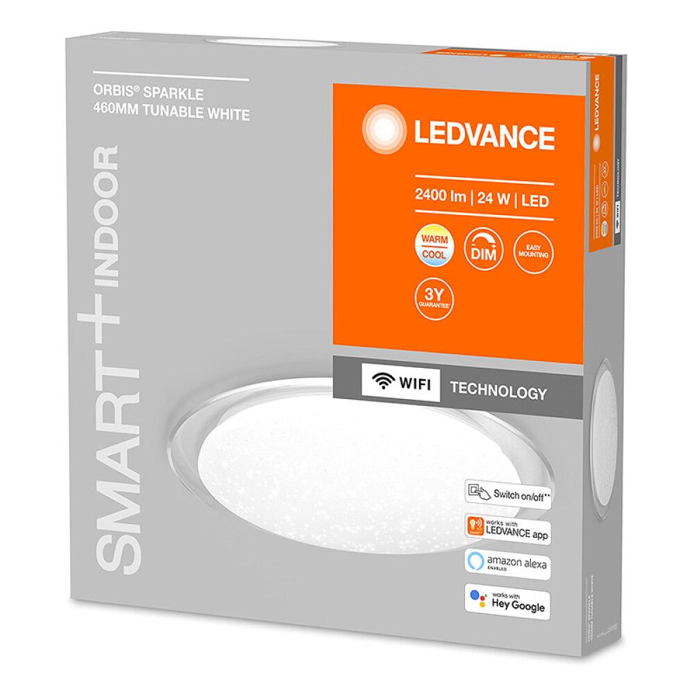 LED-PLAFOND LEDVANCE ORBIS SPARKLE SMART+ WIFI 47CM HVIT