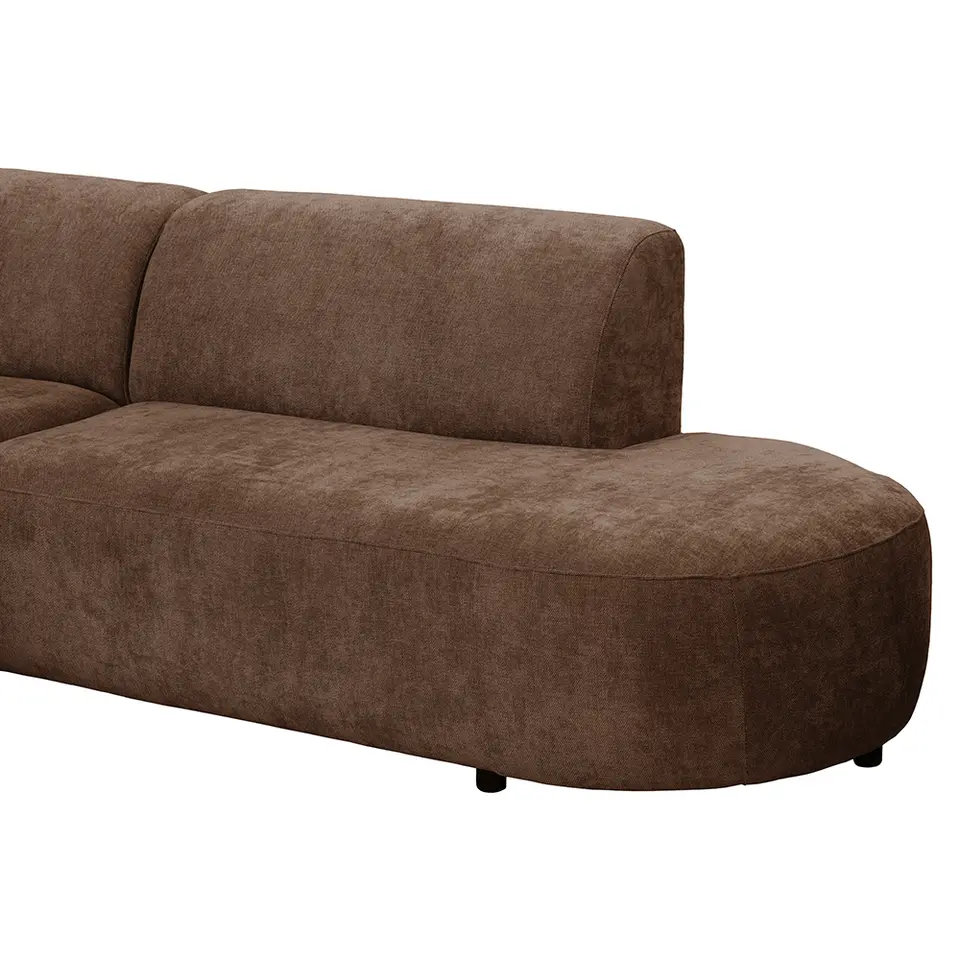 Hoekbank Luna links - stof Rebel - terra