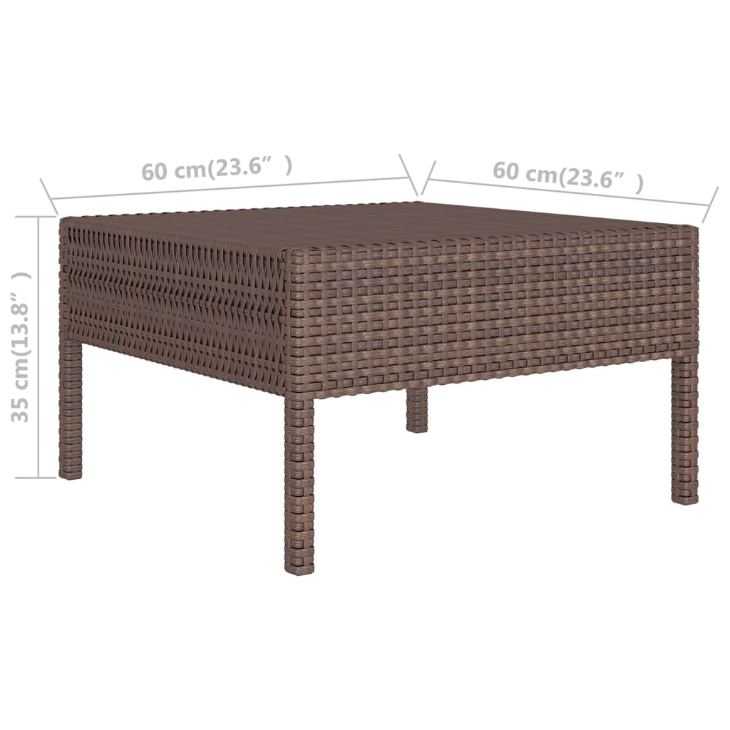 Salon de jardin meuble d'extérieur ensemble de mobilier 12 pièces avec coussins résine tressée marron
