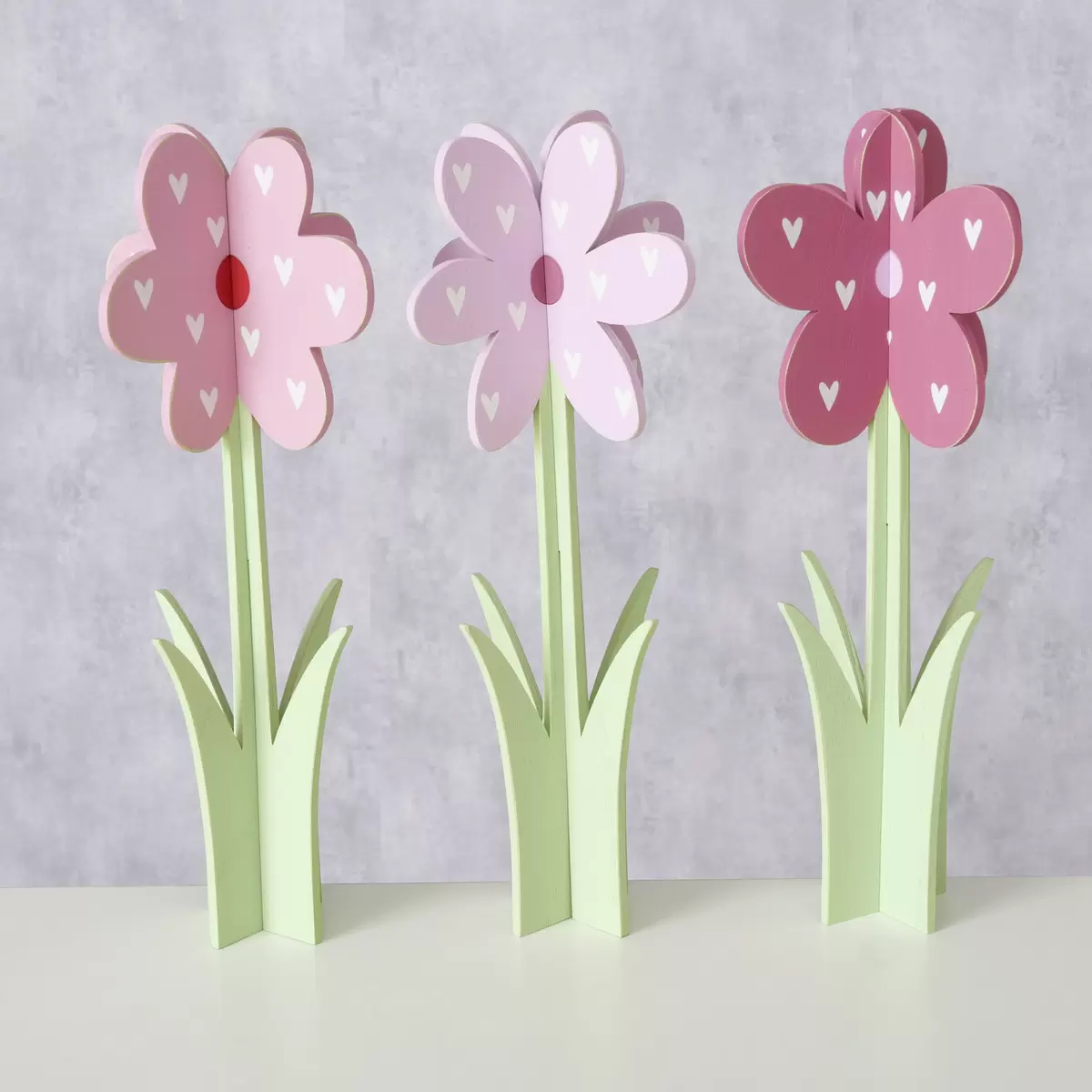 Dekoaufsteller Blume grün,lila,rosa