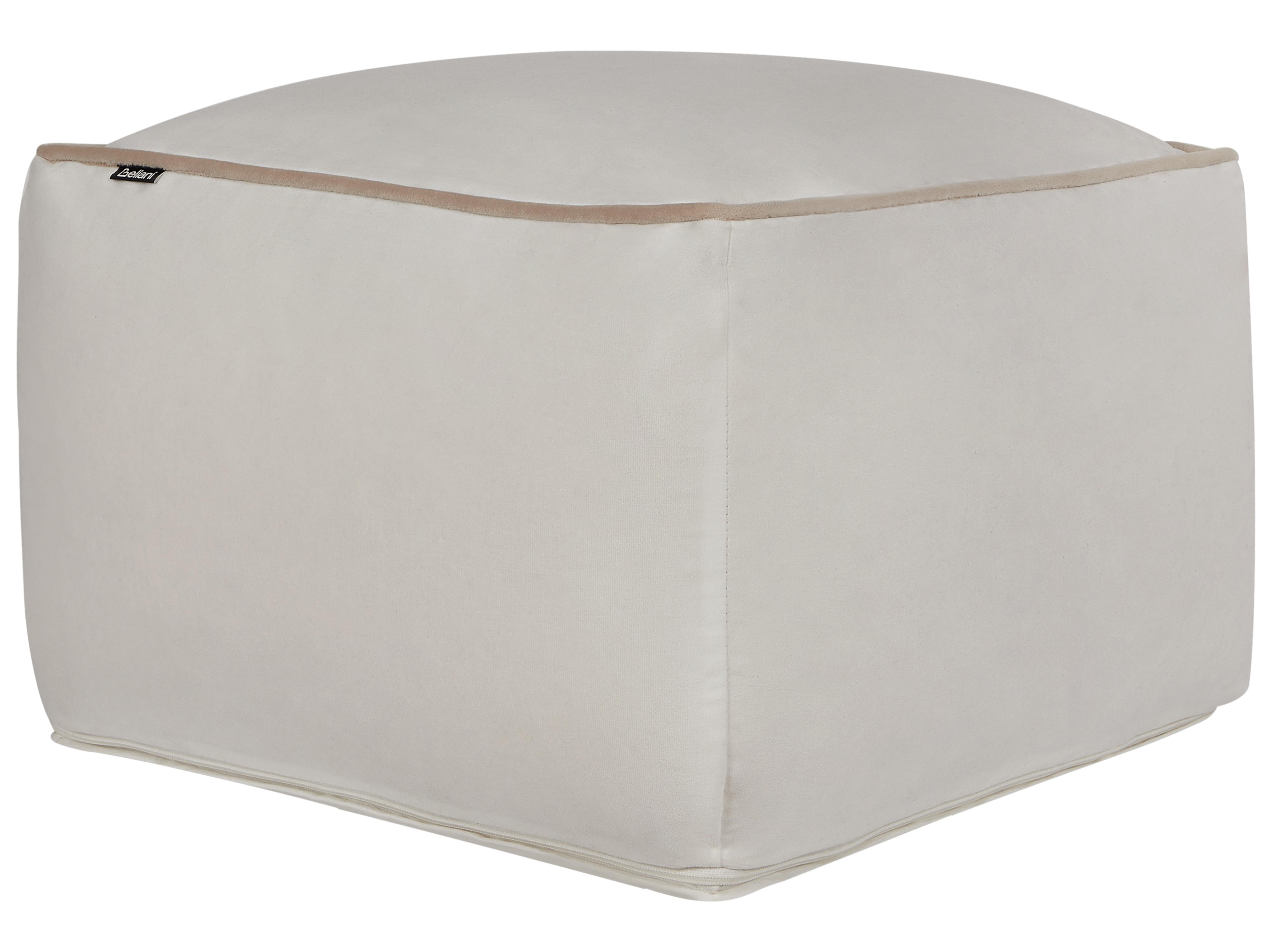 Poef DAREYN Fluweel Lichtbeige