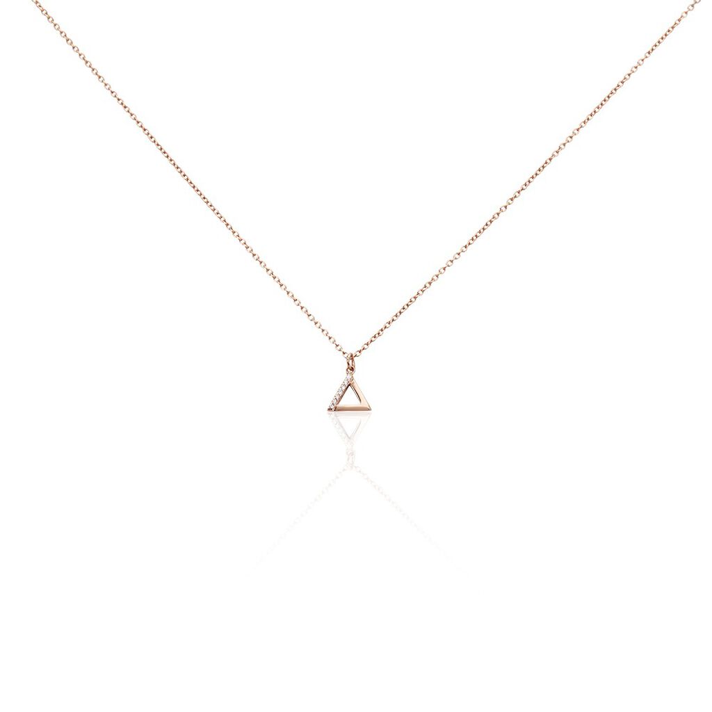 Collier Lorena Argent Rose Oxyde De Zirconium