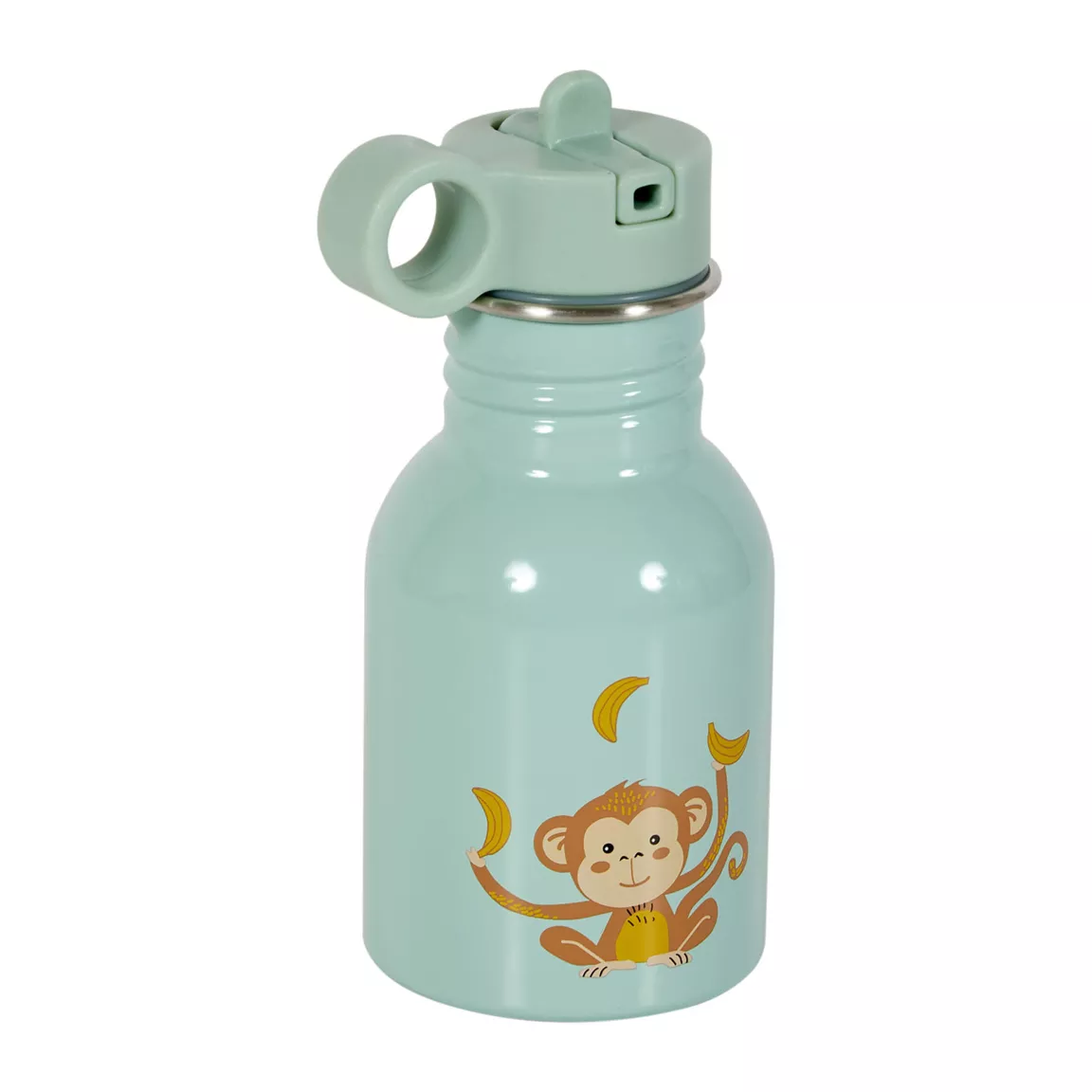 Gourde métal enfant (16 cm) Singe Verte