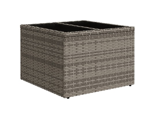 VIDAXL - Table basse Table de jardin dessus en verre gris 55x55x37 cm résine tres...