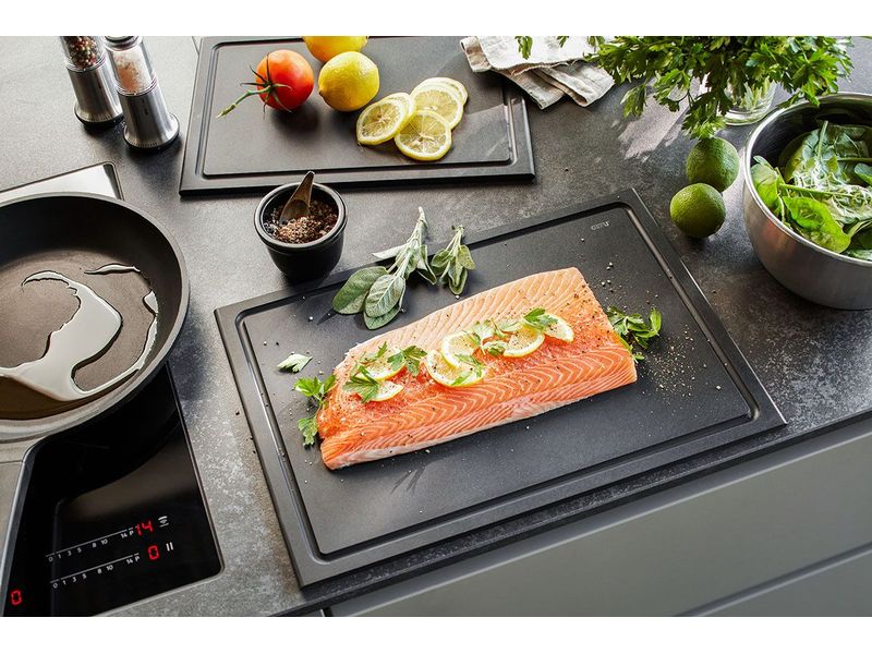 GEFU Schneidebrett Slize mittel 37 x 25 x 0.9 cm Schneidebrett aus Holzverbundstoff mit Saftrille