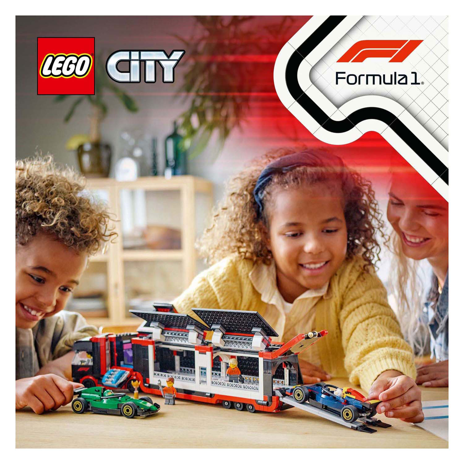 LEGO City 60445 F1 Truck Met Rb20 En Amr24 F1 Auto's