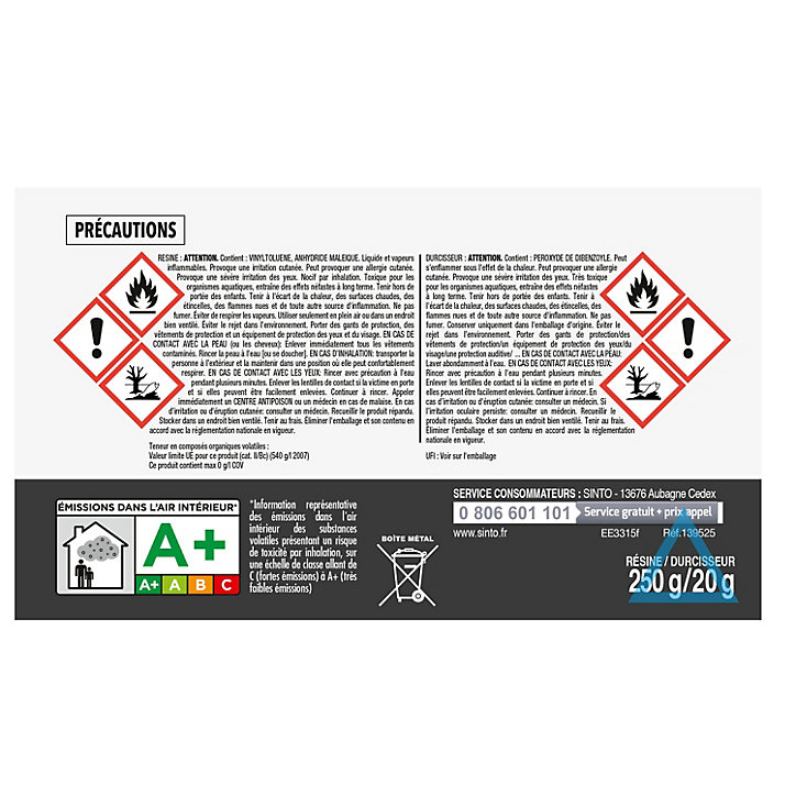 Kit de réparation métaux, plastiques et composites 250 ml
