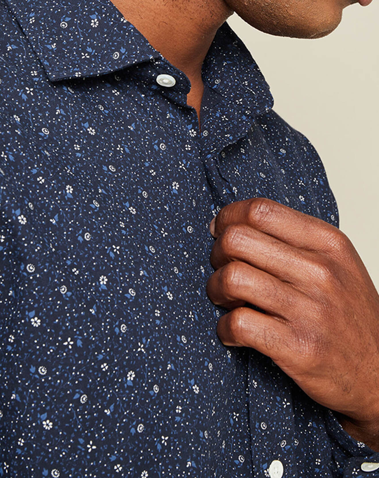 Hartford Chemise Slim Snow Turtle Neck bleu/indigo