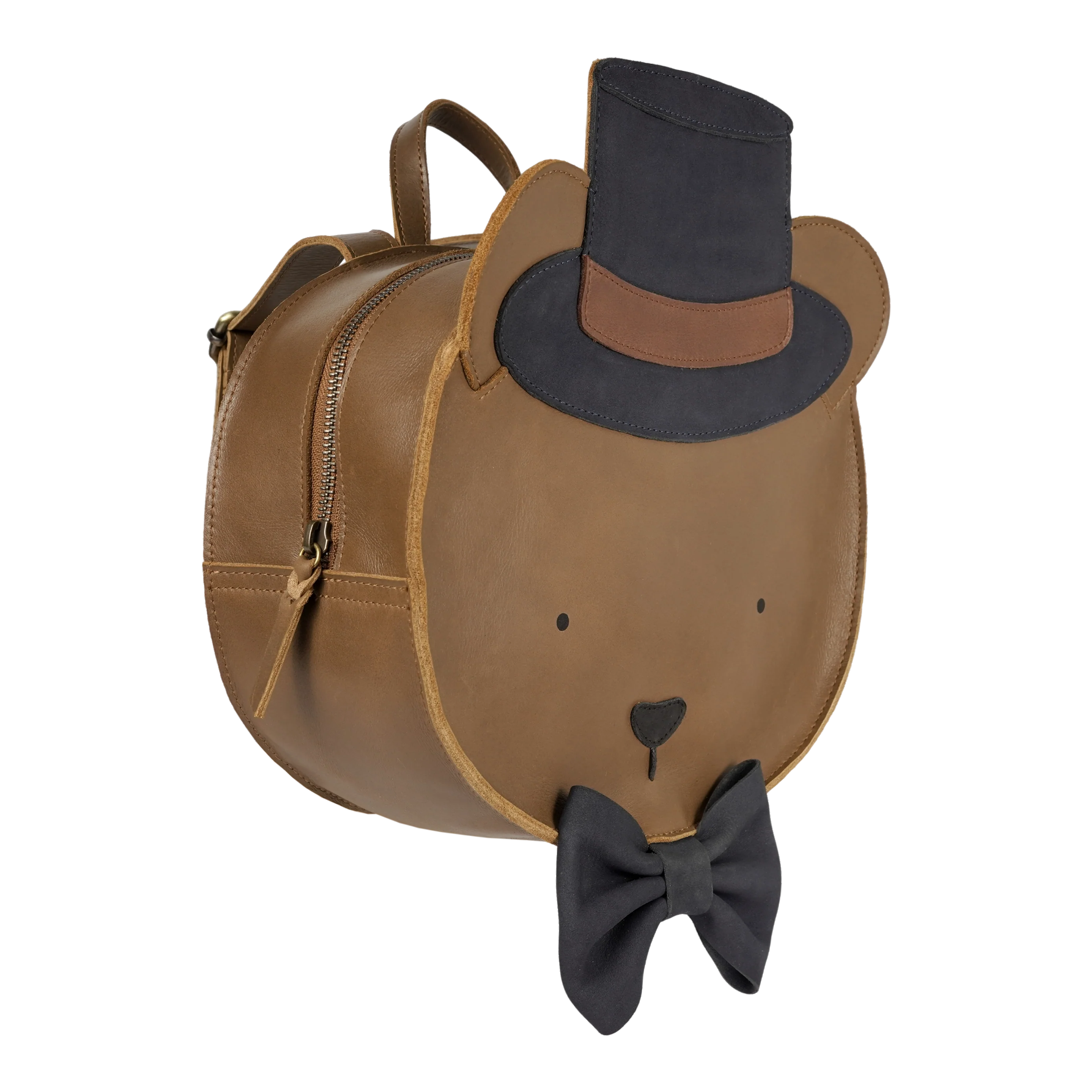 Tishi Schoolbag | Bear | Cognac Classic Leather
