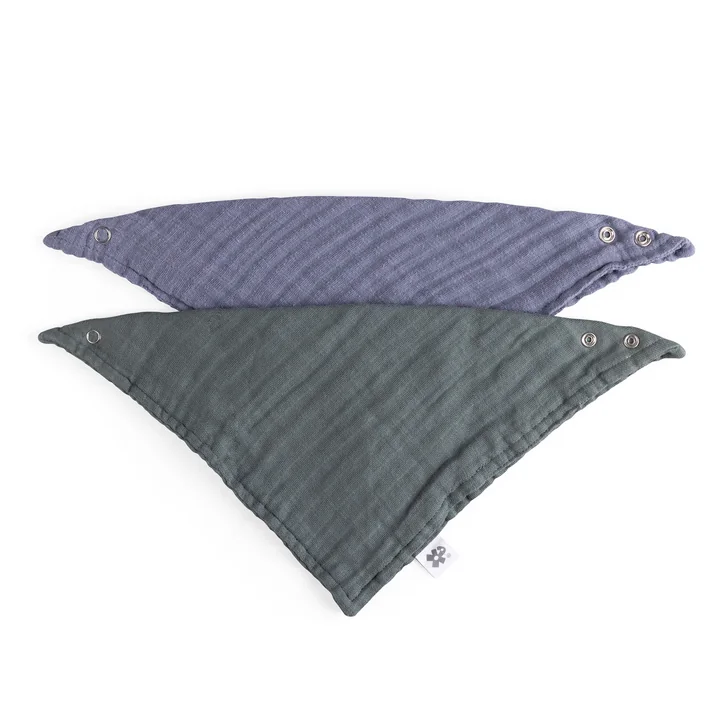 Sebra - Lätzchen aus Musselin, blau / grün (2er-Set)