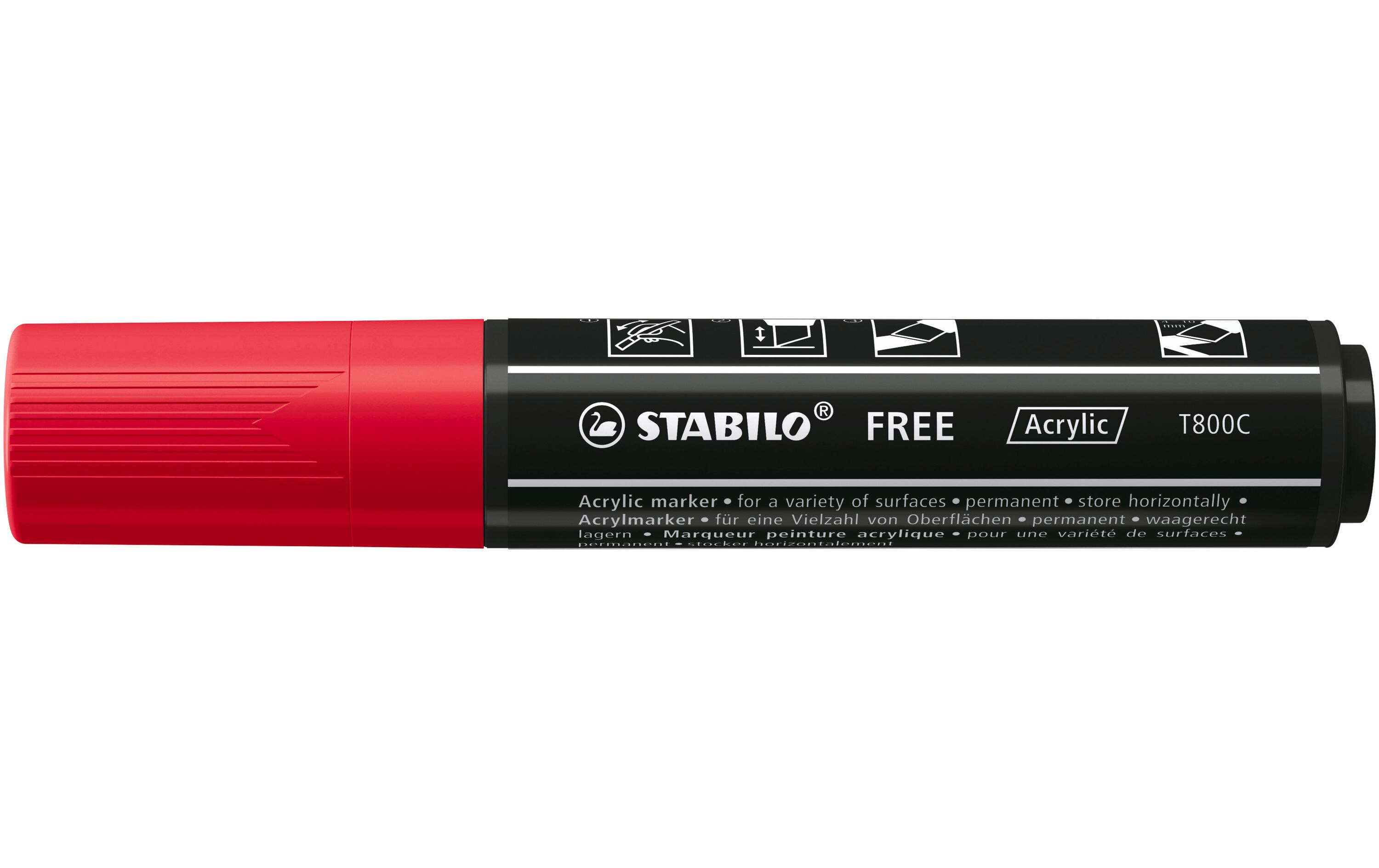 Acrylmarker Free Acrylic T800C KarminMarker mit pigmentierter, wasserbasierter Tinte