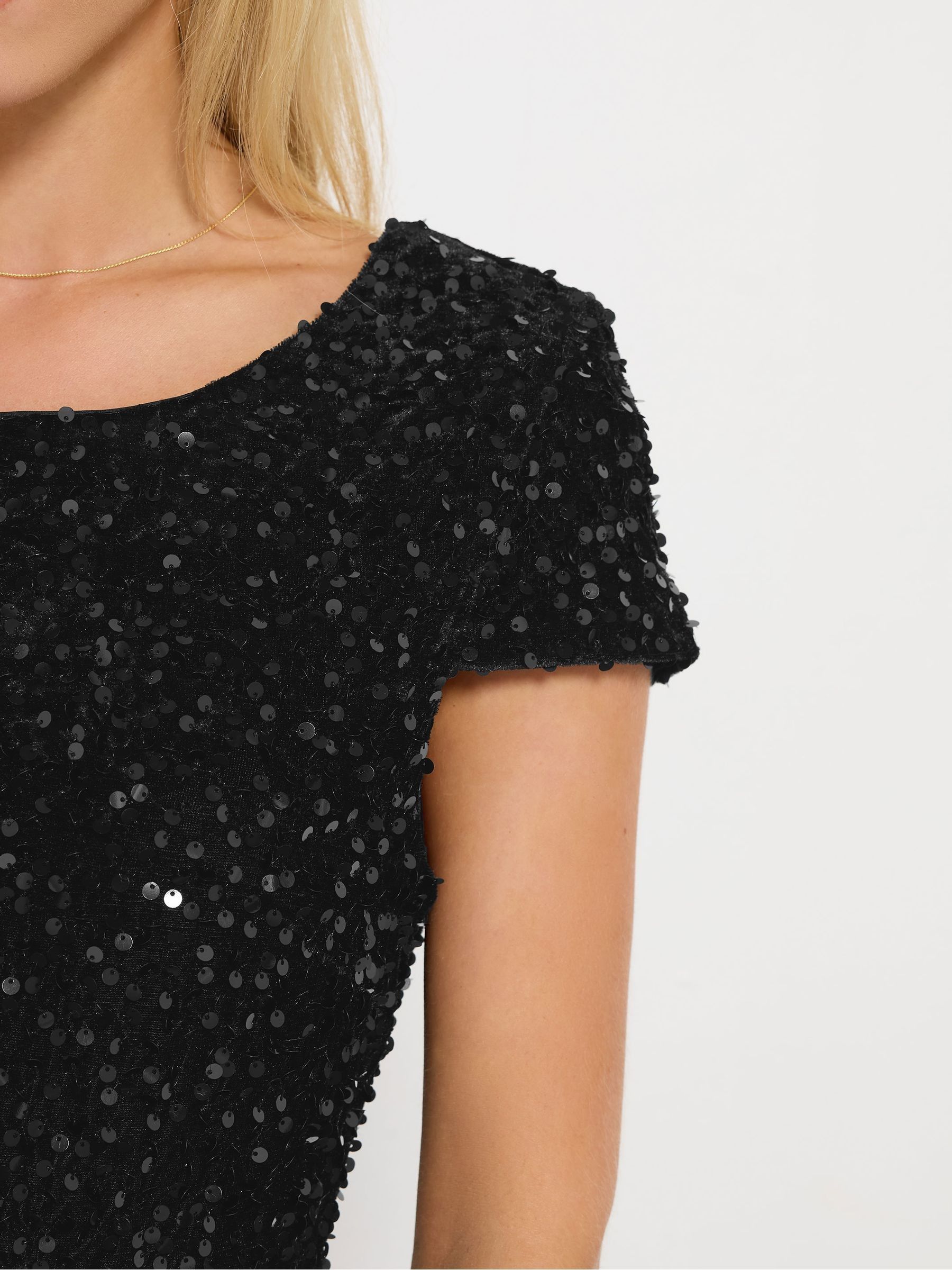 M&Co Petite Velvet Sequin Dress