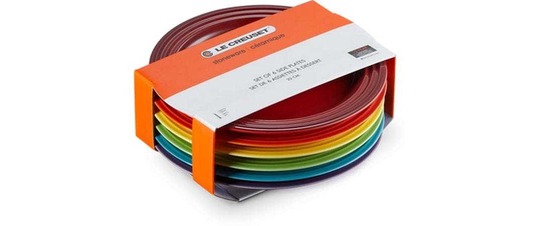 Frühstückteller Ø 22cm, 6 Stück, RegenbogenTeller-Set aus Steinzeug