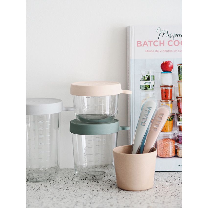 Pot de conservation en verre 250ml - Eucalyptus - Ecru