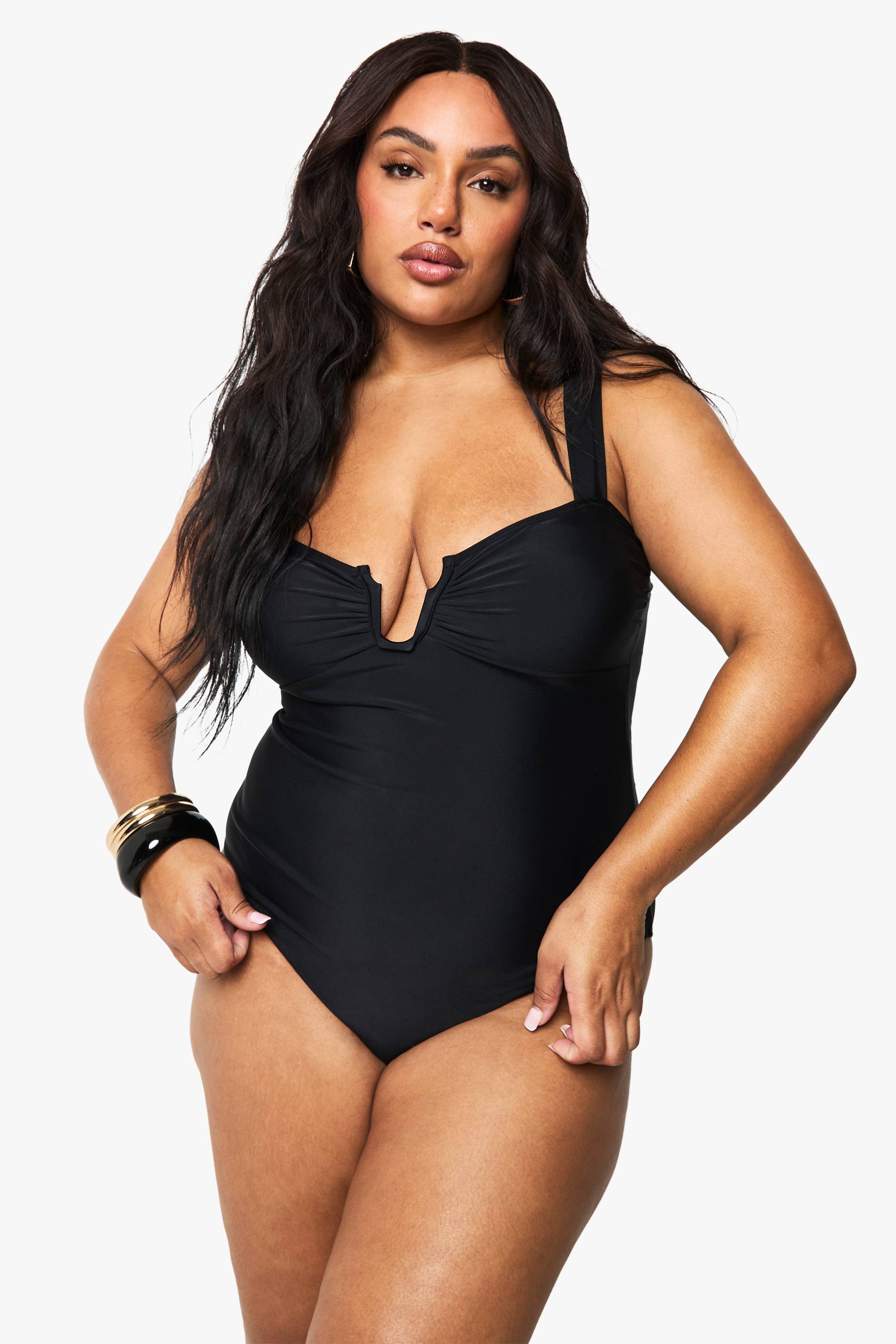 boohoo Maillot de bain Plus à contrôle ventre et devant drapé