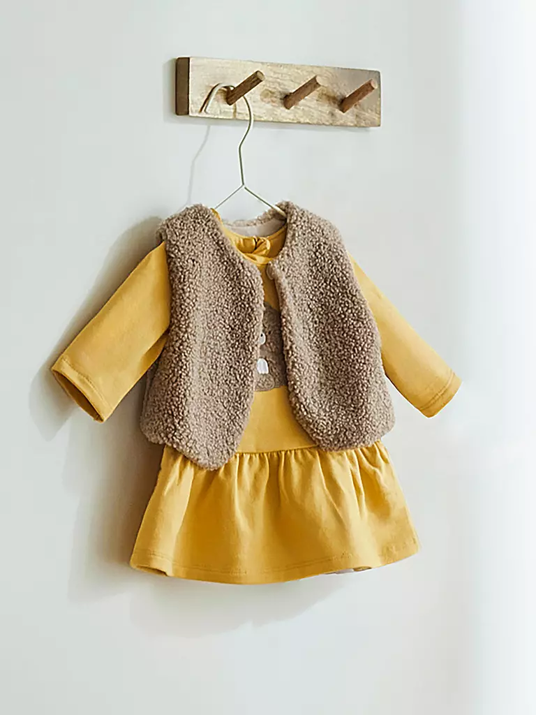 MAYORAL Baby Set Stirnband, Gilet, Kleid 3-teilig  gelb