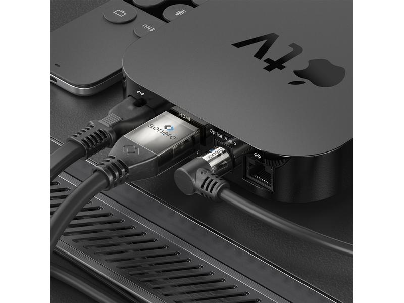 sonero Audio-Kabel Toslink - Toslink 2 m Optisches Toslink-Kabel mit einem abgewinkelten Stecker