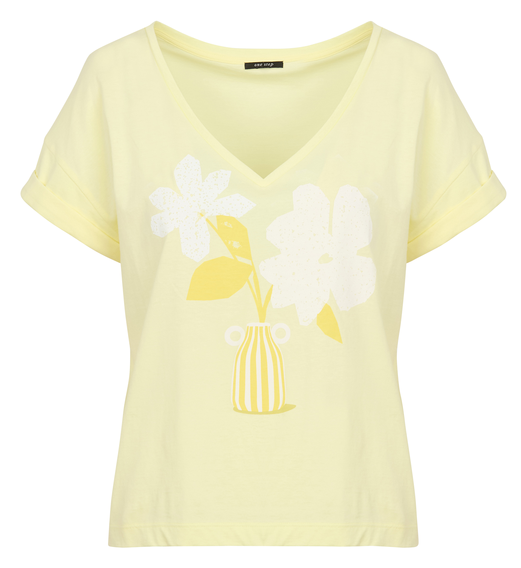 MARCO - Tee-shirt col V en coton | Jaune