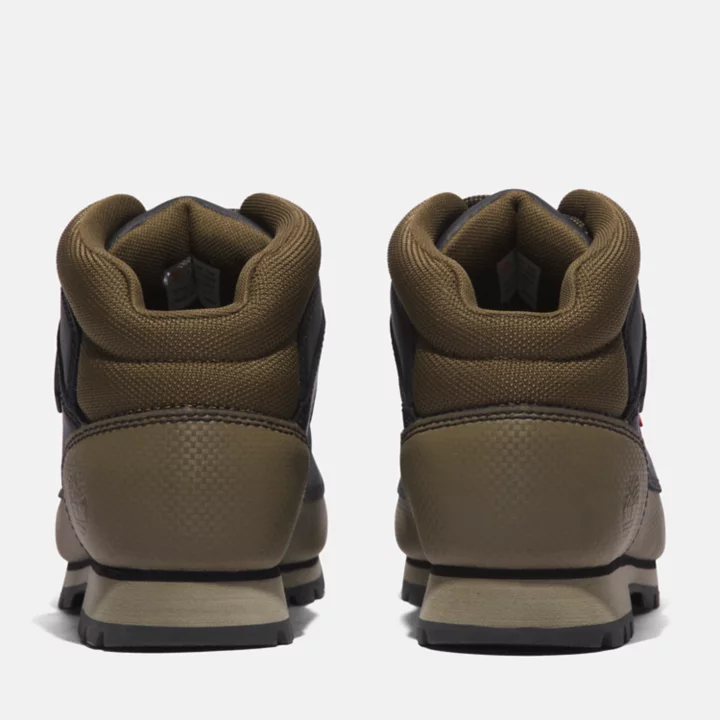 Bota de caminhada Euro Sprint Helcor para homens, nas cores verde e preta.
