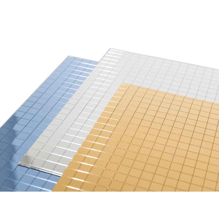 Polystyrol Spiegel selbstklebend, Quadrate 10 mm