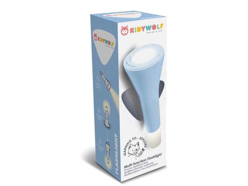 Kidywolf Taschenlampe 3in1 Hellblau Multifunktion-Taschenlampe