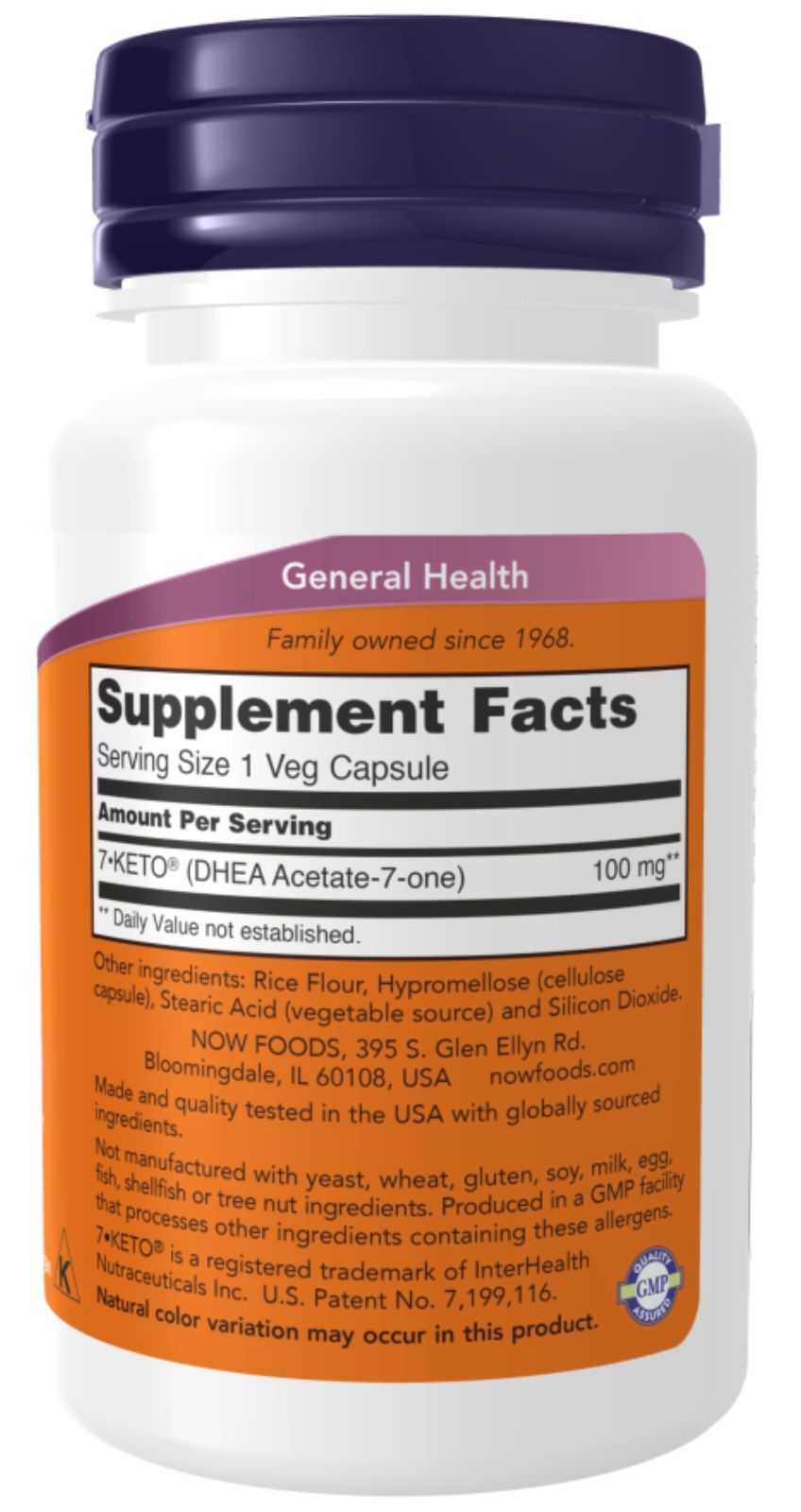 NOW Foods 7-Keto 100mg 60 cápsulas
