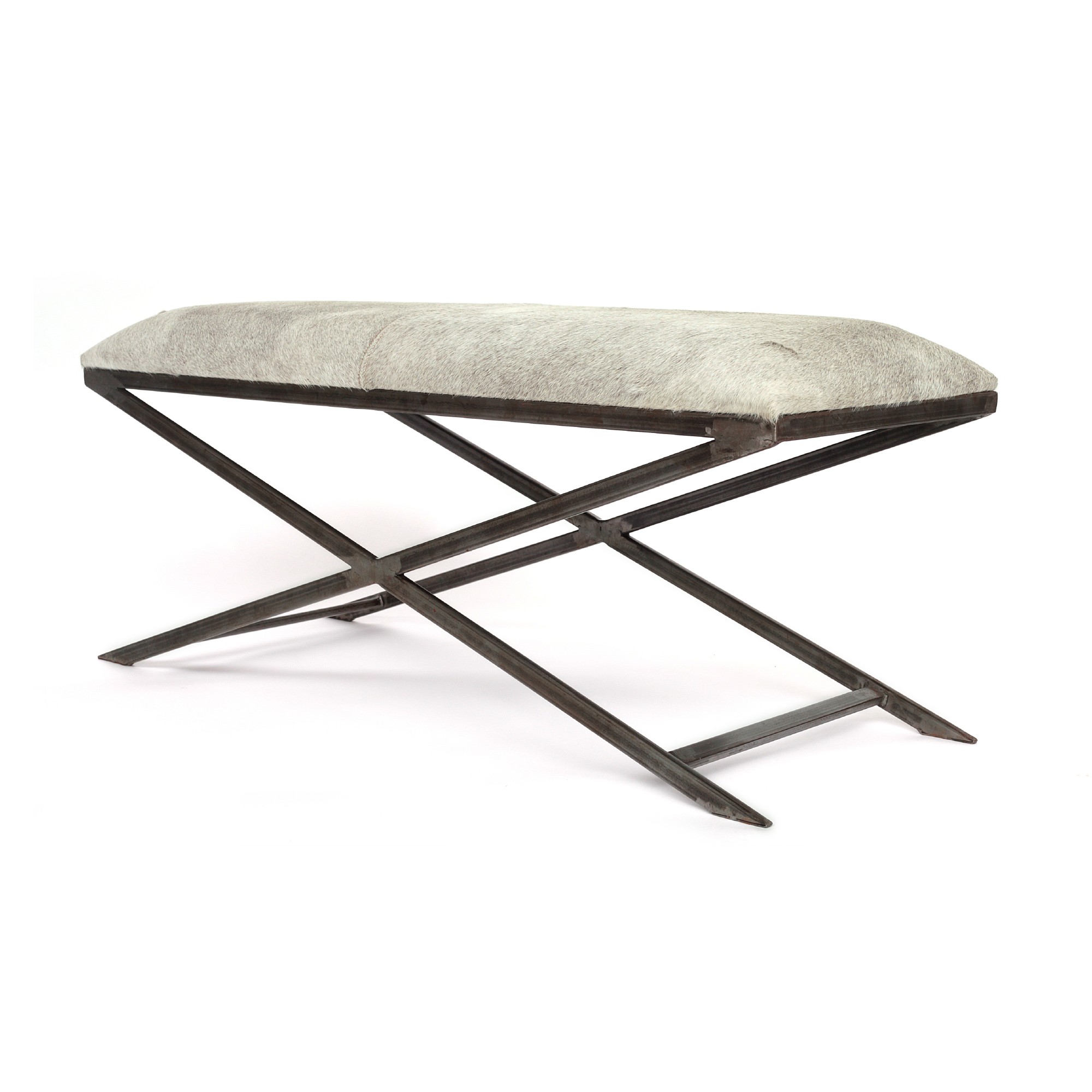 Scherenbank 'Oviedo', grau, T 120 cm, B 43 cm, H 50 cm von fischer's lagerhaus