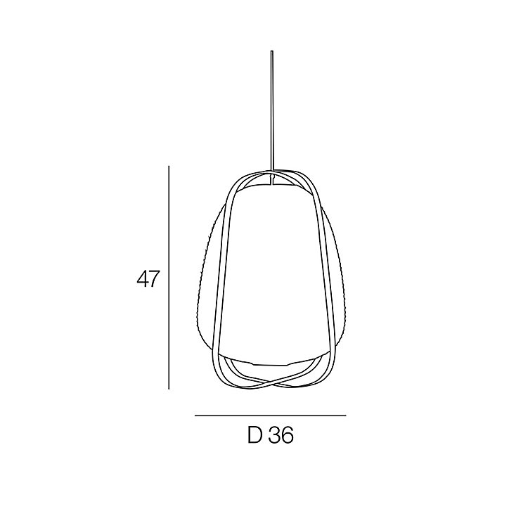 Suspension Akemi IP20 E27 40W H.47 x Ø36 cm papier japonais, bambou, blanc Corep