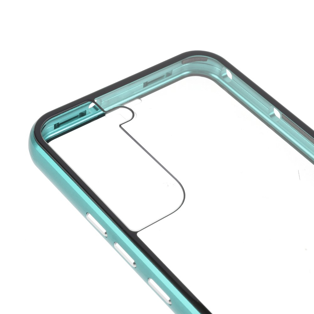 Samsung Galaxy S22 5G Magnetische Alu Schutzhülle mit Panzer Glas Backcover   Displayschutz (Magnet-Technologie) - Grün