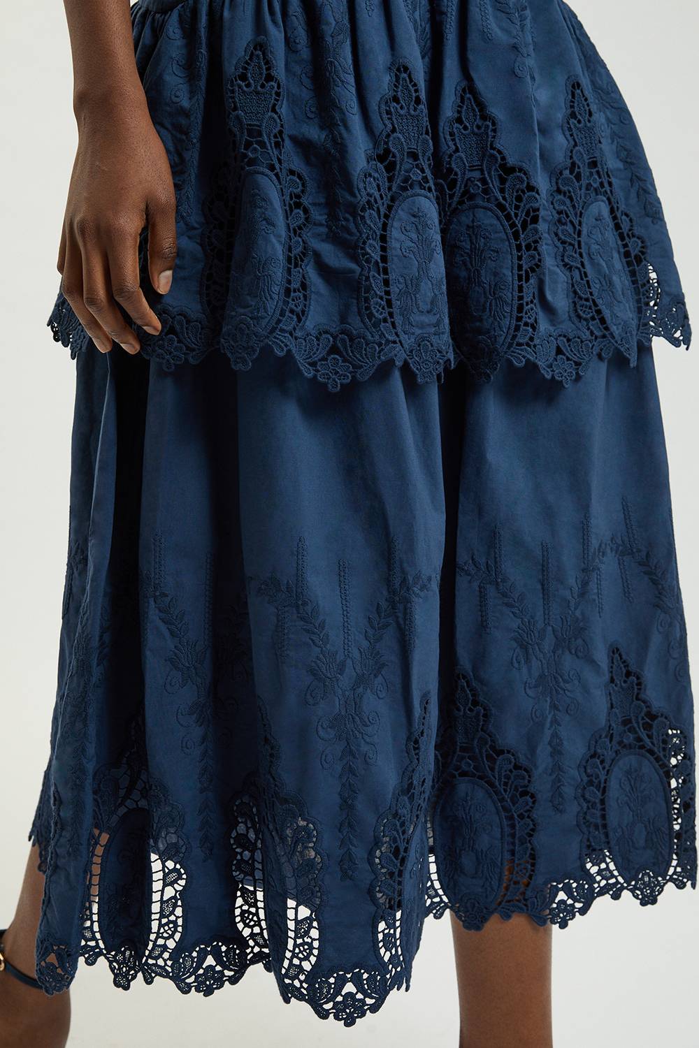 KarenMillen Robe Midi Tissée En Coton À Découpes Et Bretelles Fines