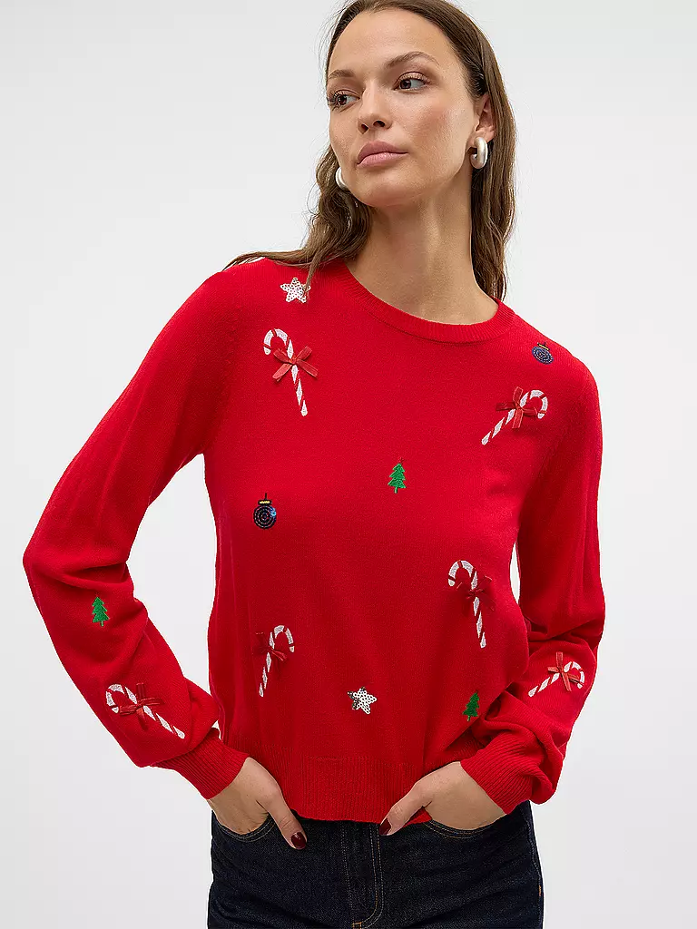 VERO MODA Pullover VMNEWJOLLY rot