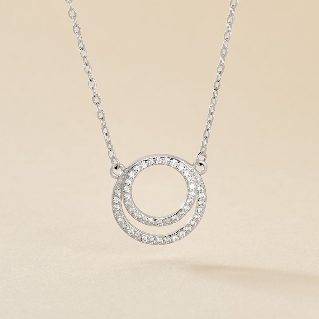 Collier Giacinta Argent Blanc Oxyde De Zirconium