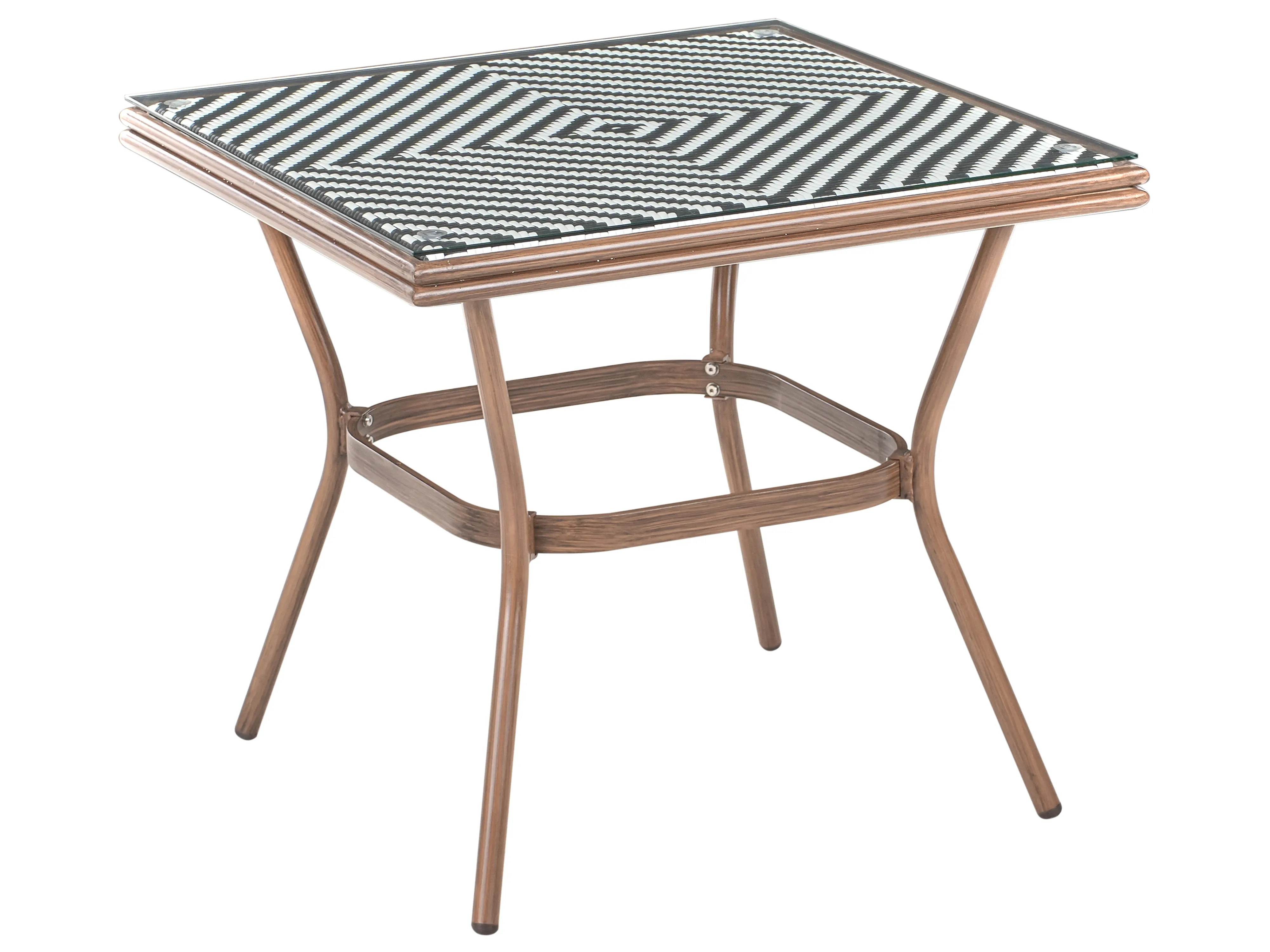 Bistrotafel CASPRI 80 cm 80 cm Glas Zwart/wit