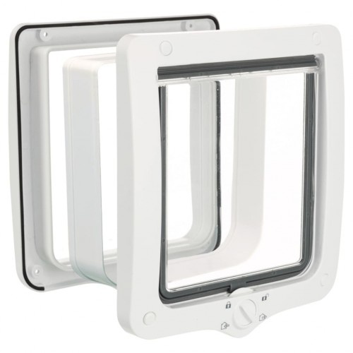 Porta branca para gatos, para uso doméstico.
