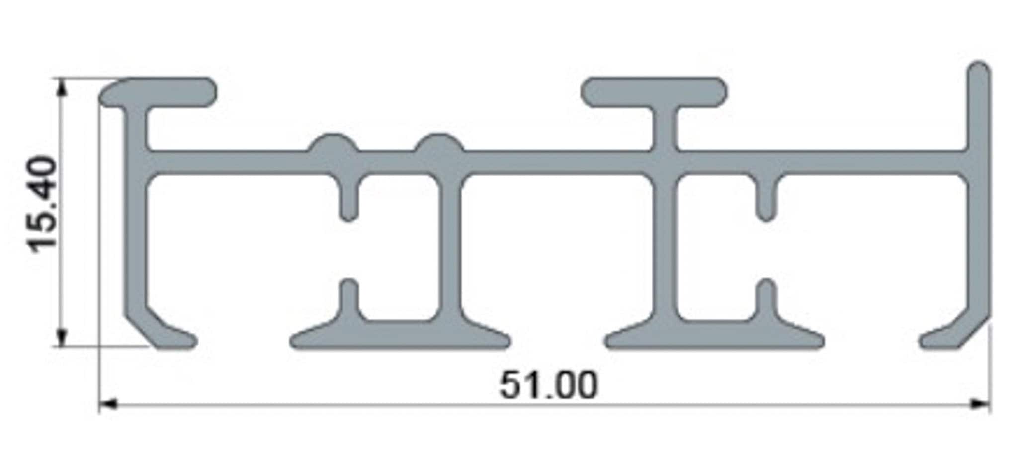 SN DECO GROUP Gardinenschiene »Flächenprofil SP Set 3-läufig« 3 läufig-läufig Fixmass
