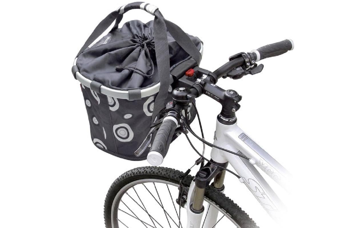 Velokorb Bikebasket Bubbles anthraciteTextilkorb mit KLICKfix Kupplung für Lenker Adapter System