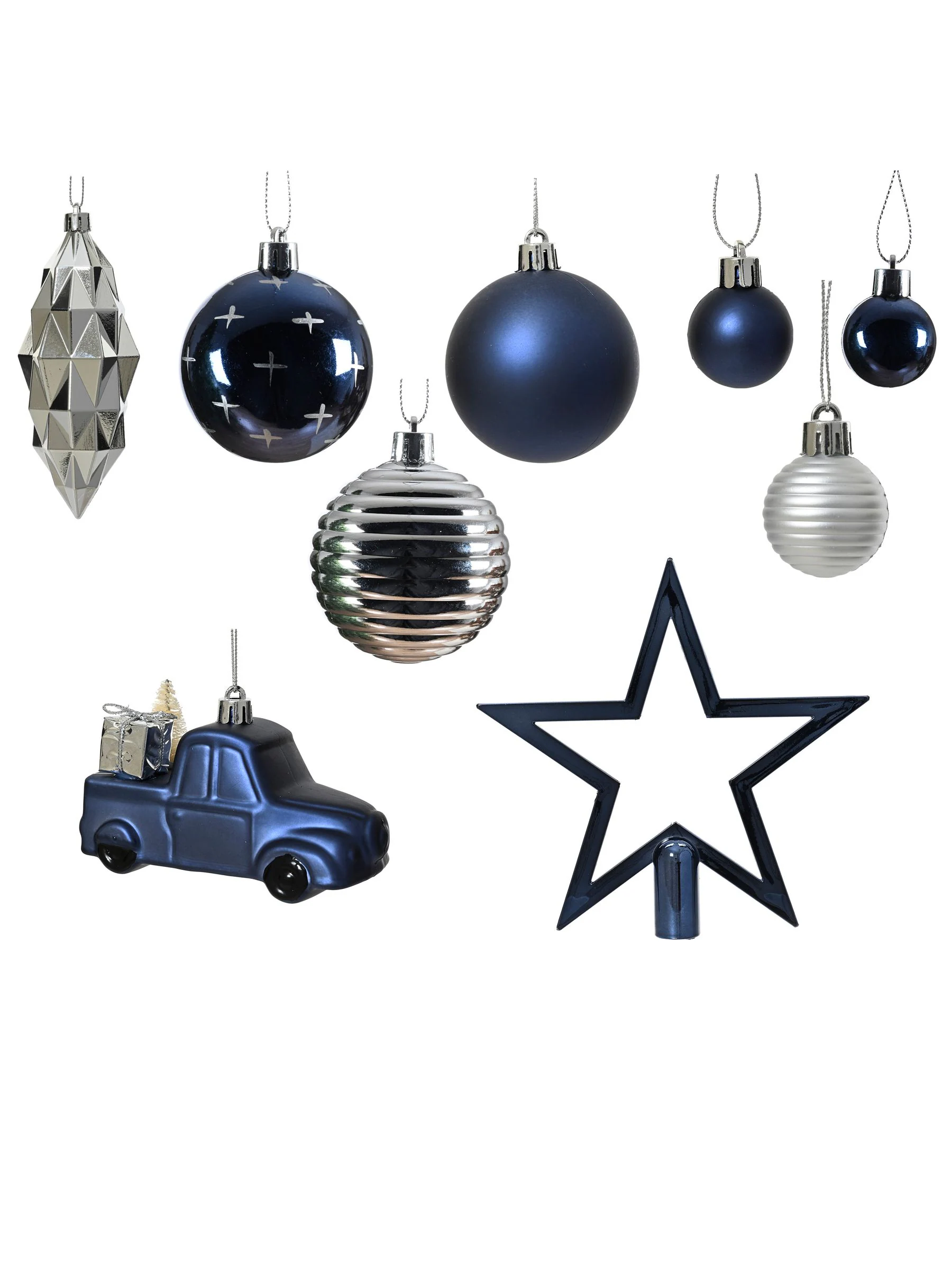 Decoris 67 Pieces onbreekbare Kerstmisboomversieringen en Kerstmisballen