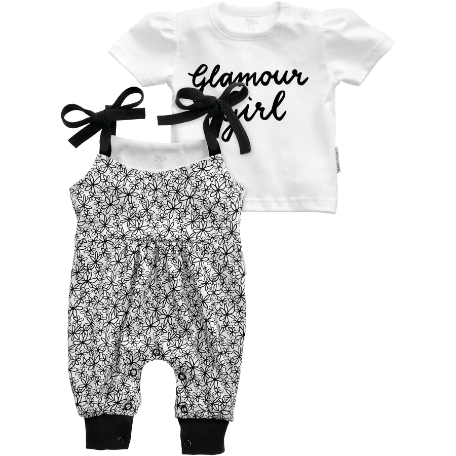 Baby Sweets 2tlg Set Strampler + Shirt Glamour Collection by Katja Kühne weiß schwarz