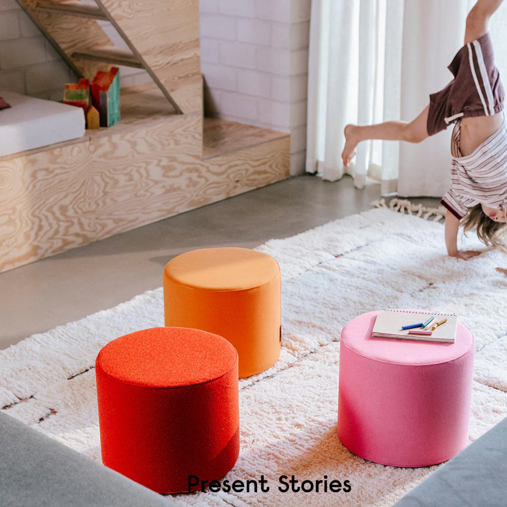 Softbaustein Pouf DEMMI Pumkin red