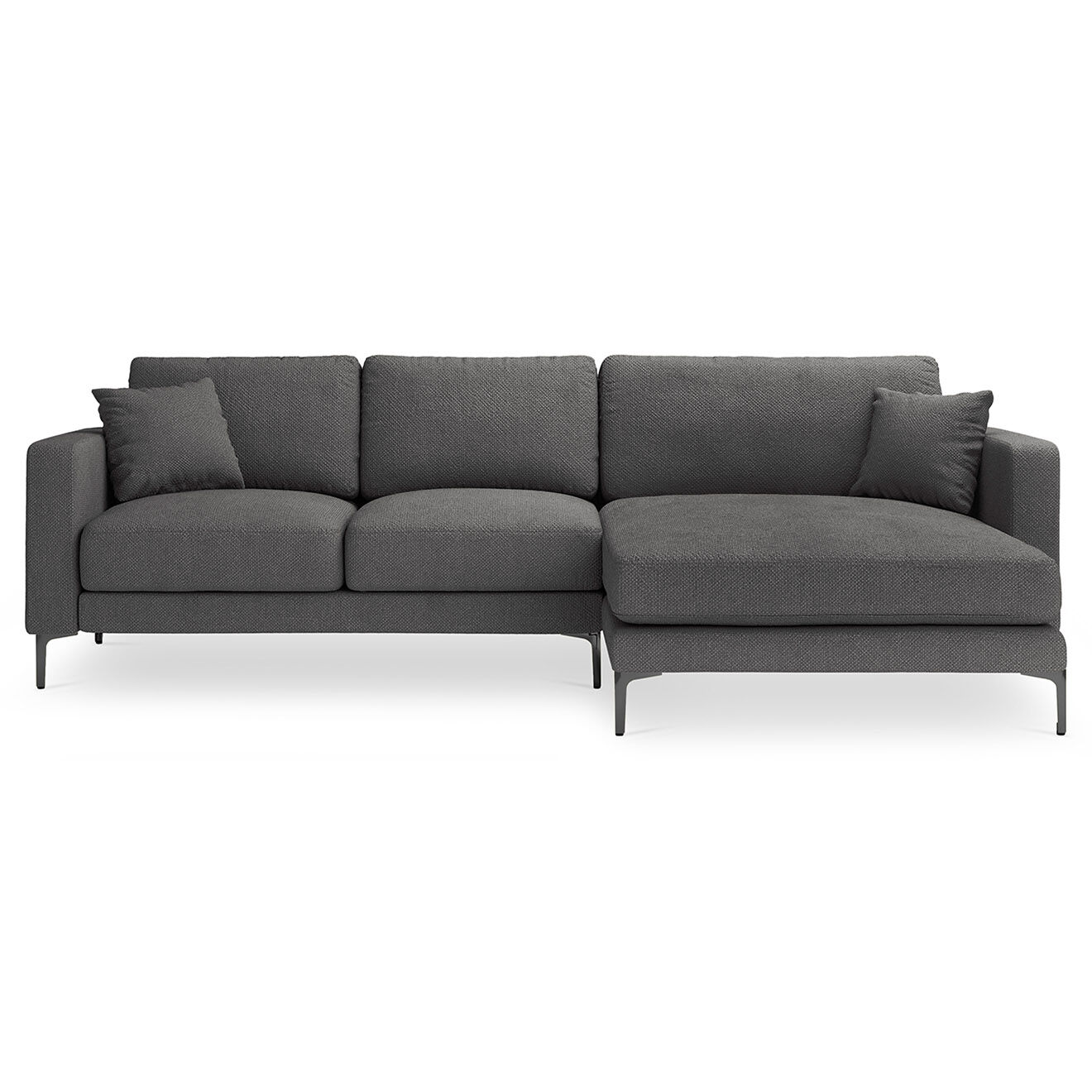 Mazzini Sofas Canapé d'angle Droit Venus 4 Places gris foncé - 248x160x90 cm