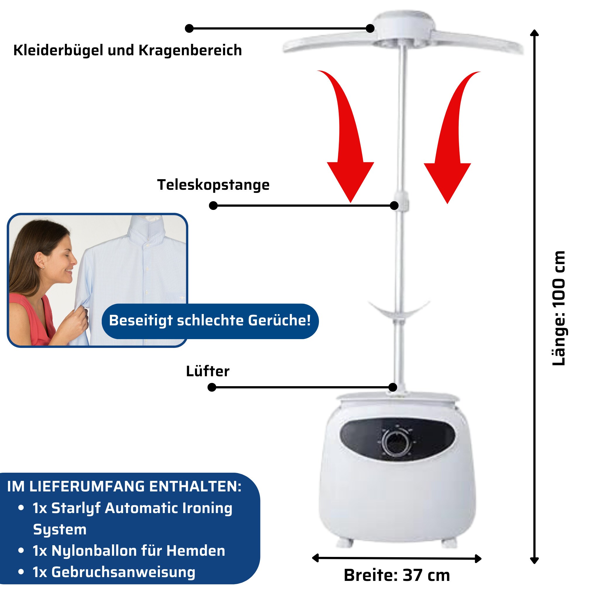 Starlyf® Automatisches Bügelsystem – Hemdenbügler Automatic Ironing System