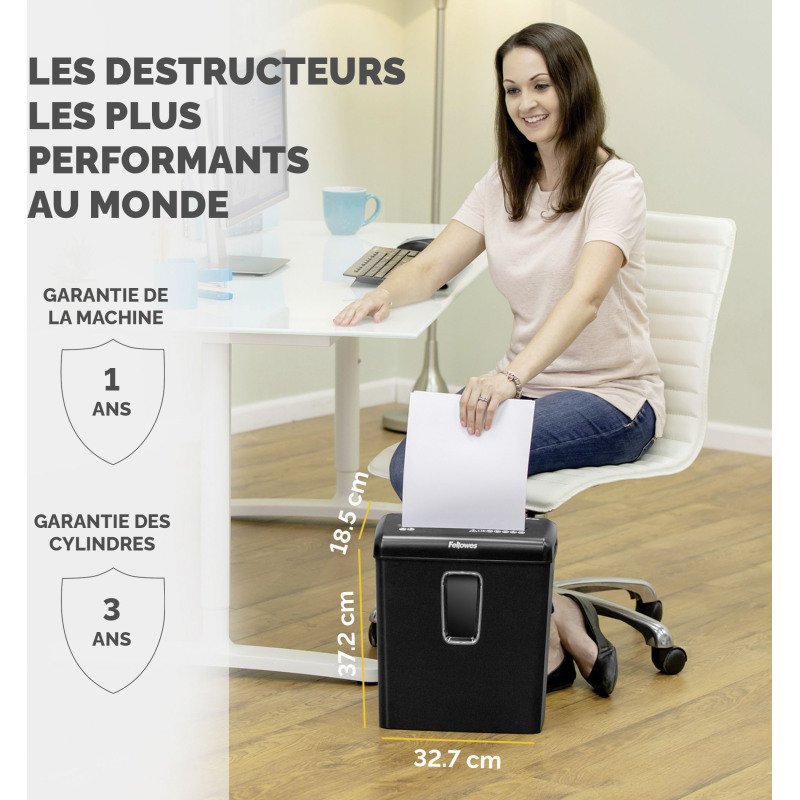 Destructeur Fellowes Powershred P-30C - coupe croisée